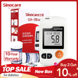 English Guide Sinocare GA-3 Blood Glucose Meter & Test Strips &Lancets Glm Medical Blood Sugar Meter Glucometer Diabetes Tester