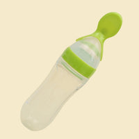 90ML Lovely Safety Infant Baby Silicone Feeding With Spoon Feeder Food Rice Cereal Bottle For Best Gift