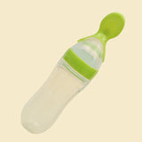 90ML Lovely Safety Infant Baby Silicone Feeding With Spoon Feeder Food Rice Cereal Bottle For Best Gift