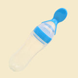 90ML Lovely Safety Infant Baby Silicone Feeding With Spoon Feeder Food Rice Cereal Bottle For Best Gift