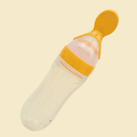 90ML Lovely Safety Infant Baby Silicone Feeding With Spoon Feeder Food Rice Cereal Bottle For Best Gift