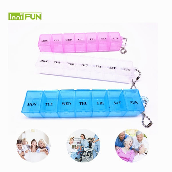 1PCS 3 Colors 7 Days Weekly Tablet Pill Medicine Box Holder Storage Organizer Container Case Pill Box Splitters