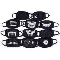 1PCS Cotton Mouth Face Mask Unisex Korean Style Kpop Black Bear Teeth Cycling Anti-Dust Cotton Mouth Mask Face Respirator Mask