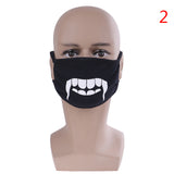 1PCS Cotton Mouth Face Mask Unisex Korean Style Kpop Black Bear Teeth Cycling Anti-Dust Cotton Mouth Mask Face Respirator Mask