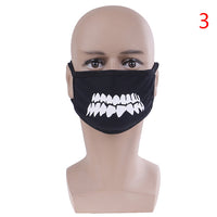 1PCS Cotton Mouth Face Mask Unisex Korean Style Kpop Black Bear Teeth Cycling Anti-Dust Cotton Mouth Mask Face Respirator Mask