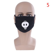 1PCS Cotton Mouth Face Mask Unisex Korean Style Kpop Black Bear Teeth Cycling Anti-Dust Cotton Mouth Mask Face Respirator Mask