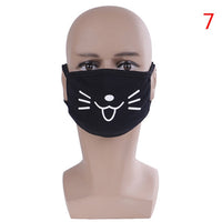 1PCS Cotton Mouth Face Mask Unisex Korean Style Kpop Black Bear Teeth Cycling Anti-Dust Cotton Mouth Mask Face Respirator Mask