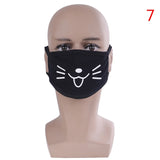 1PCS Cotton Mouth Face Mask Unisex Korean Style Kpop Black Bear Teeth Cycling Anti-Dust Cotton Mouth Mask Face Respirator Mask