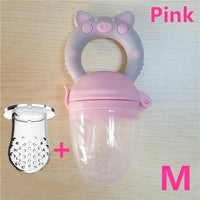 Small Pig Handle Pacifier Feeder for Baby Food Grade Silicone PP Training Nipple Milk Fresh Fruit Nibbler Teat Pacifier Bottles