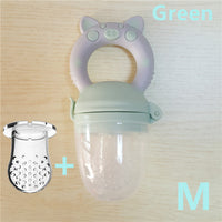 Small Pig Handle Pacifier Feeder for Baby Food Grade Silicone PP Training Nipple Milk Fresh Fruit Nibbler Teat Pacifier Bottles