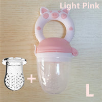 Small Pig Handle Pacifier Feeder for Baby Food Grade Silicone PP Training Nipple Milk Fresh Fruit Nibbler Teat Pacifier Bottles