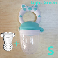 Small Pig Handle Pacifier Feeder for Baby Food Grade Silicone PP Training Nipple Milk Fresh Fruit Nibbler Teat Pacifier Bottles