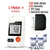 English Guide Sinocare GA-3 Blood Glucose Meter & Test Strips &Lancets Glm Medical Blood Sugar Meter Glucometer Diabetes Tester